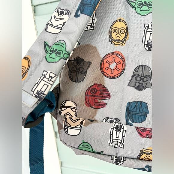 Hanna Andersson Star Wars backpack grey C-3PO toad darth Vader kids school bag - Picture 4 of 10